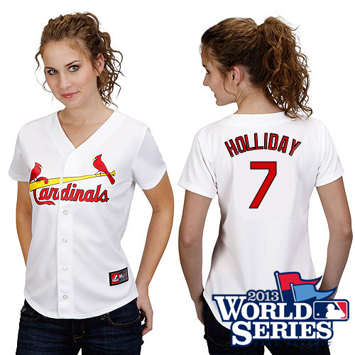 Matt Holliday #7 mlb Jersey-St Louis Cardinals Women's Authentic Home White Cool Base World Series Baseball Jersey